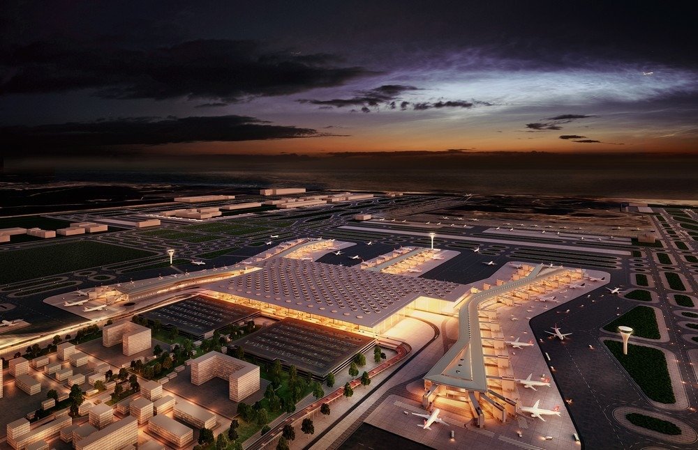 Exterior of Istanbul Airport's main terminal building