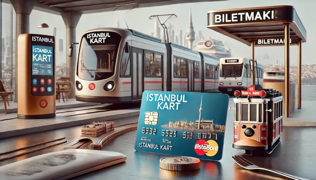 An Istanbulkart transit card used for trams, metro, buses, and ferries in Istanbul.
